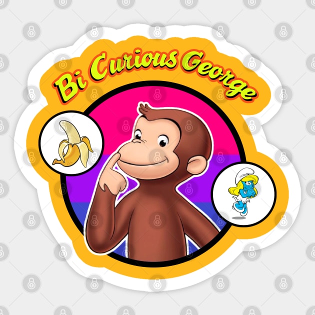 Bi-Curious George Sticker by David Hurd Designs